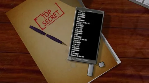 Espionage program scans smartphone  -  4k Ultra HD Stock Footage 41806990