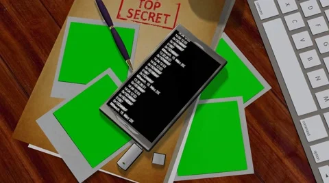 Espionage program scans smartphone - green screen -  4k Ultra HD Stock Footage 41807973
