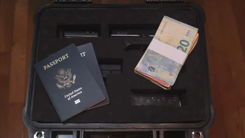 Espionage Safe Deposit Box Static Shot Video stock 233669902