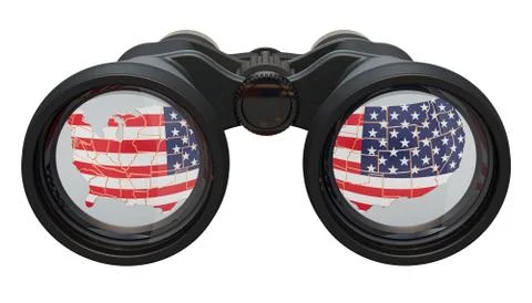 Espionage in the USA concept, 3D rendering Stock Illustration