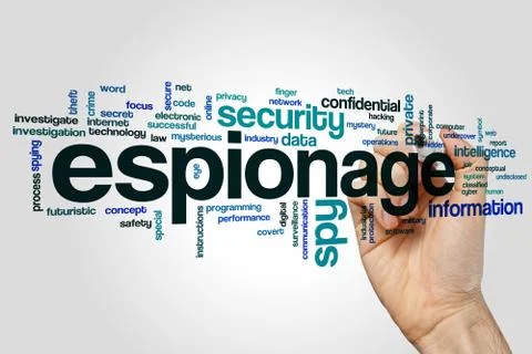Espionage word cloud concept Stock Illustration