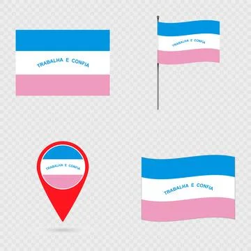 Espirito Santo Flag Set, State of Brazil. Stock Illustration