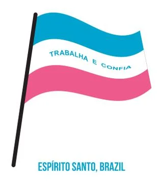 Espirito Santo Flag Waving Vector Illustration on White Background. Stock Illustration