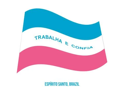 Espirito Santo Flag Waving Vector Illustration on White Background. Illustrazione stock