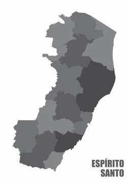 Espirito Santo regions map Stock Illustration