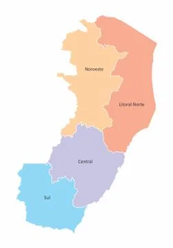 Espirito Santo State regions map Stock Illustration