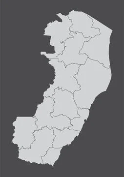 Espirito Santo State regions map Stock Illustration