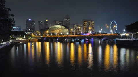 Esplanade Bridge Time Lapse Stock Footage 106476319