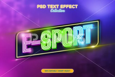 Esport 3d psd text effect template  PSD Template