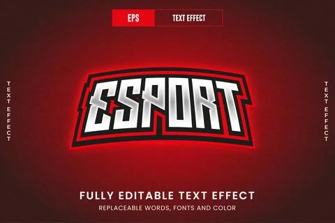 Esport editable text effect Stock Illustration