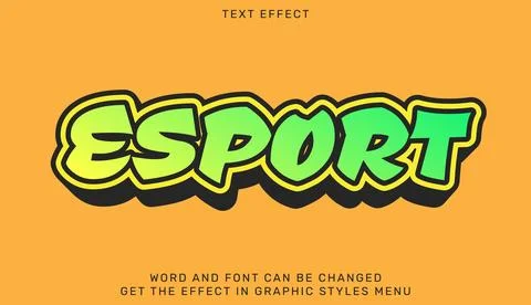 Esport text effect template in 3d design Stock Illustration