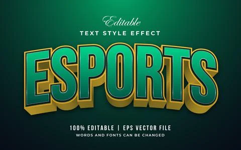 Esports 3d green text effect Stock-Illustration