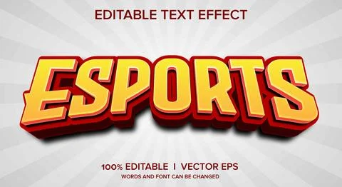 Esports 3d vector text effect with modern style design Stock Illustration