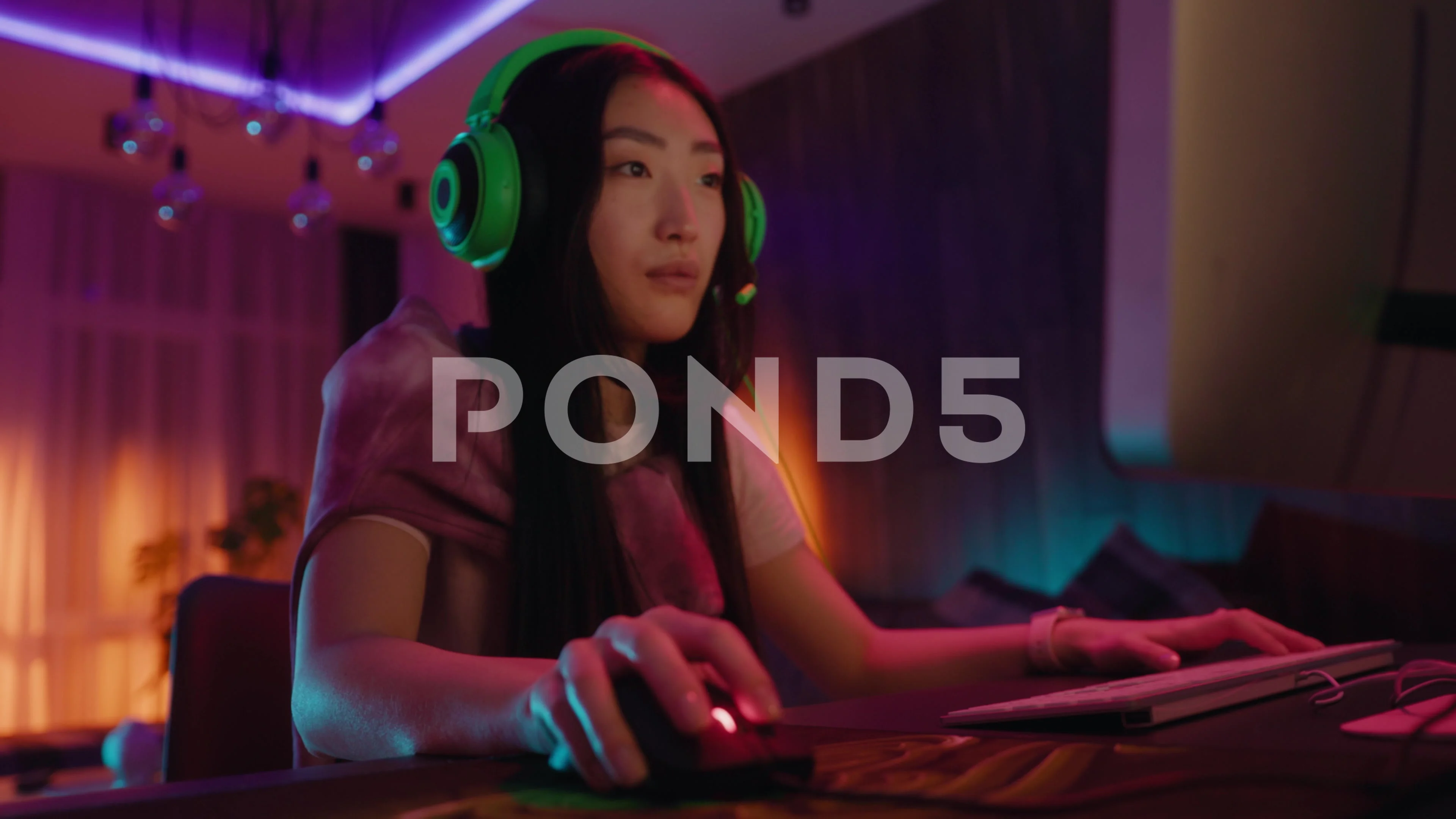 Asian beautiful Esport woman gamer play online video game on computer.  Attractive young girl gaming loser player feeling frustrated and angry  while broadcast live streaming playing cyber tournament. photo – Adult Image