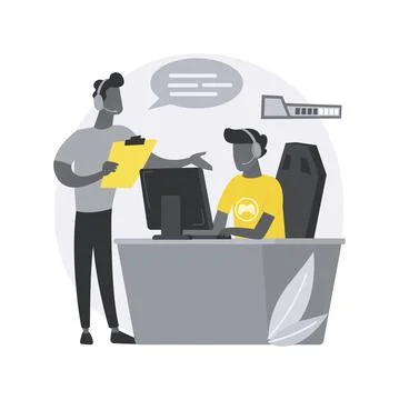 Esports coaching abstract concept vector illustration. Stock Illustration