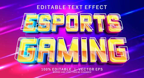 Esports gaming 3d vector text effect with modern style design Stock Illustration