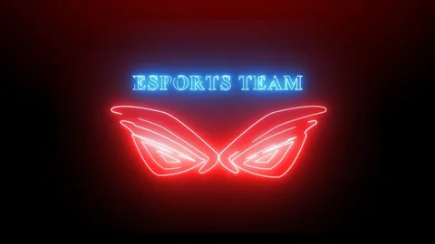 Esports logo neon light effect green screen background Stock Footage 292936581