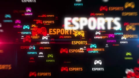 Esports symbol tunnel effect fly between Stock Footage 233066375