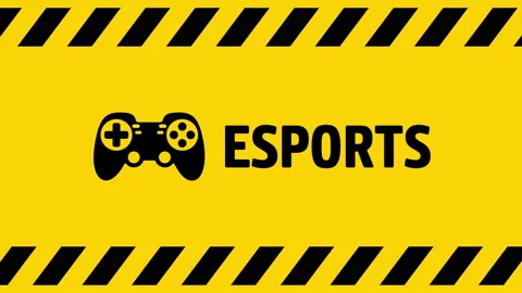 Esports symbol on yellow background screen Stock Footage 242801643