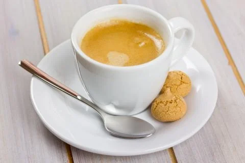 Espresso with amarettini Stock Photos