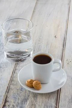 Espresso with amarettini Stock Photos