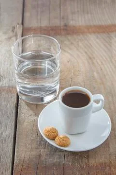 Espresso with amarettini Stock Photos