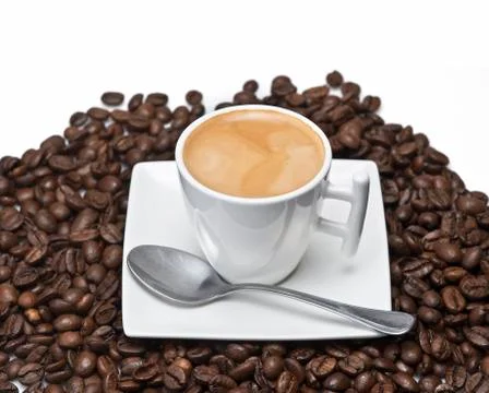 Espresso and beans. Stock Photos