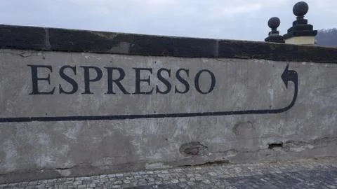 Espresso is around the corner Stock Photos