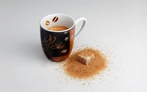 Espresso with brown sugar Stock Photos