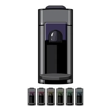 Espresso capsule coffee maker cartoon vector graphic Stock Illustration
