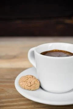 Espresso coffee with biscotti Stock Photos