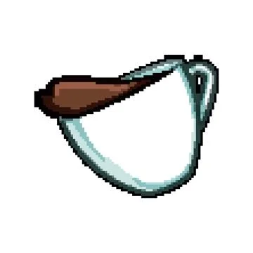 Espresso coffee cup splash pixel art vector illustration 스톡 일러스트