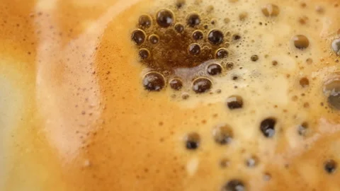 Espresso coffee foam extreme macro Stock Footage 248135587