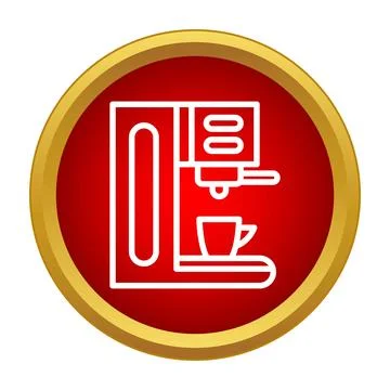 Espresso coffee machine brewing hot beverage icon Stock Illustration