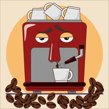 Espresso coffee machine Stock Illustration