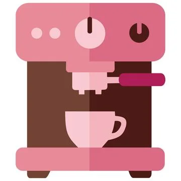 Espresso coffee machine maker flat vector icon Stock Illustration