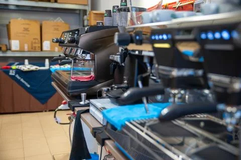 Espresso coffee machine Stock Photos