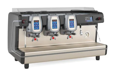 Espresso coffee machine professional, 3D rendering Stock Illustration