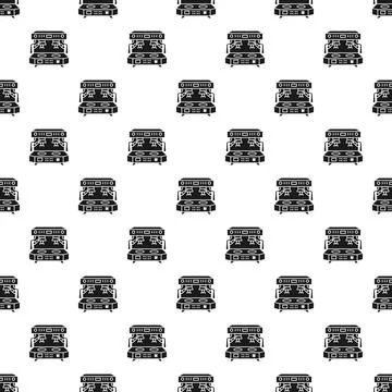 Espresso coffee machine repeating pattern for cafes and blogs Illustrazione stock