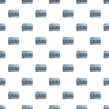 Espresso coffee machine seamless pattern on white background Illustrazione stock