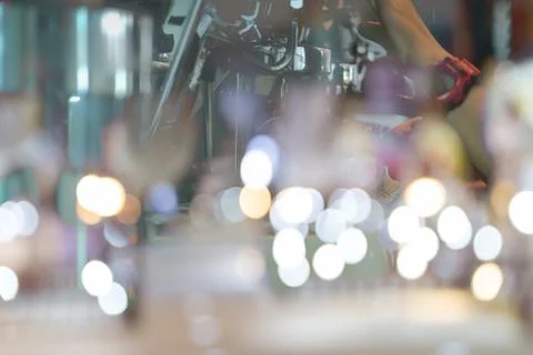 Espresso coffee maker machine in cafe Stock Photos