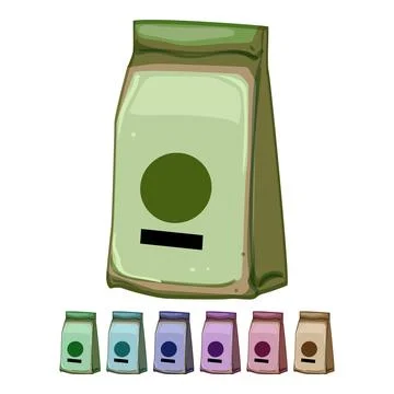 Espresso coffee packaging cartoon vector graphic Stock Illustration