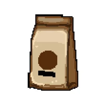 Espresso coffee packaging pixel art vector illustration Stock Illustration