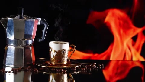 Espresso coffee steaming, Video stock 167463627