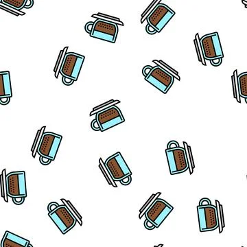 Espresso coffee vector seamless pattern Stock Illustration