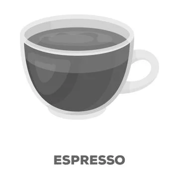 Espresso coffee.Different types of coffee single icon in monochrome style vector Stock Illustration