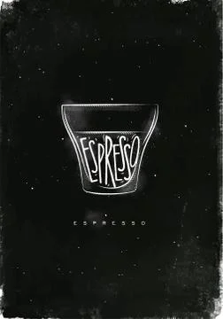 Espresso cup chalk Stock Illustration
