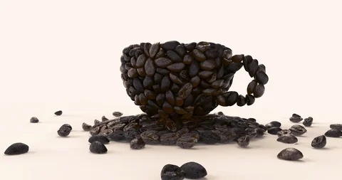 Espresso Cup Made from Coffee Beans. 스톡 동영상 116332311