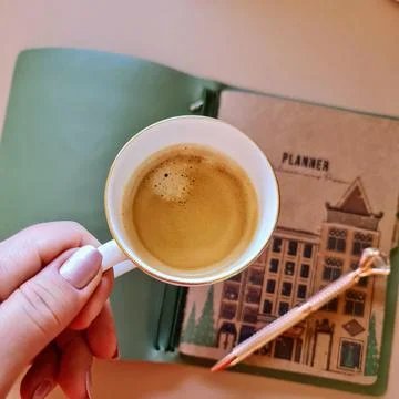 Espresso in a delicate cup. Stock Photos