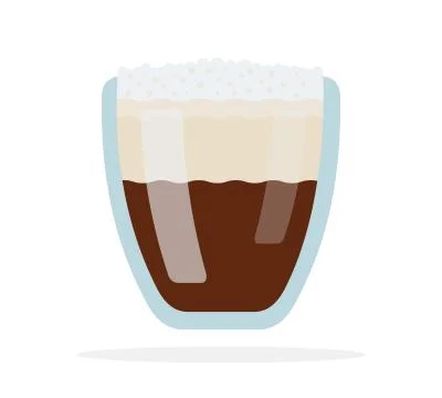 Espresso in a double glass vector flat isolated Stock Illustration